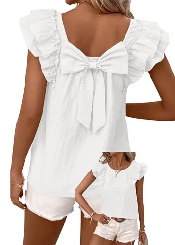 Crew Neck Blouse, White