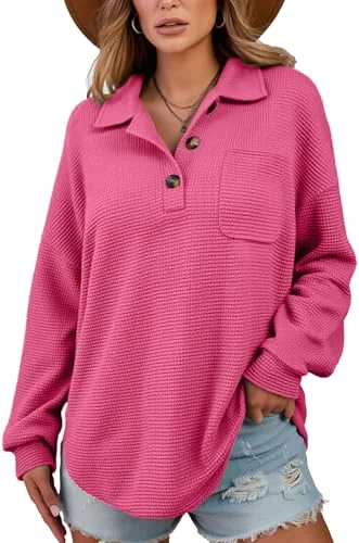V-Neck Tunic Top II, Hot Pink