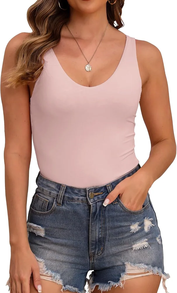 Sleeveless Round Neck Tank Top II, Blush Pink