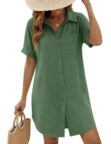 Button-up Cover-Up, Green