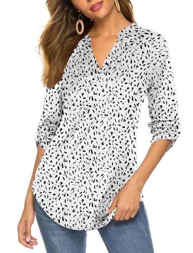Henley Tunic Top, White