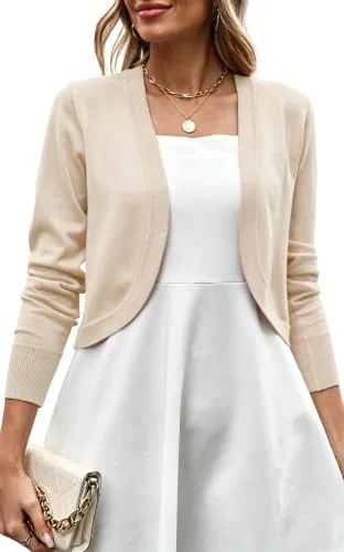 Cropped Cardigan, Beige