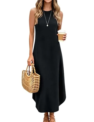 Sleeveless Halter Dress, Black