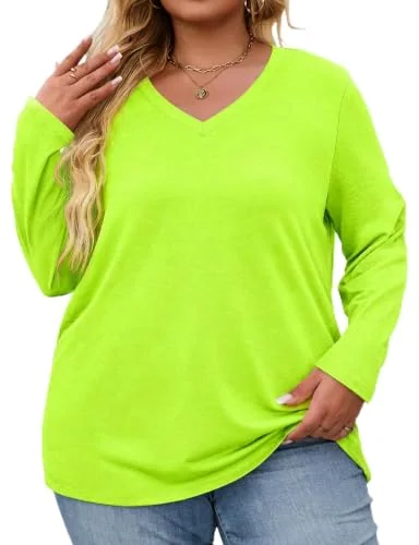 V-Neck Tunic Top III, Neon Green