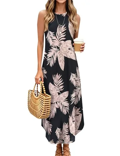Halter Maxi Dress, Floral Black