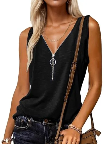Sleeveless Tank Top, Black