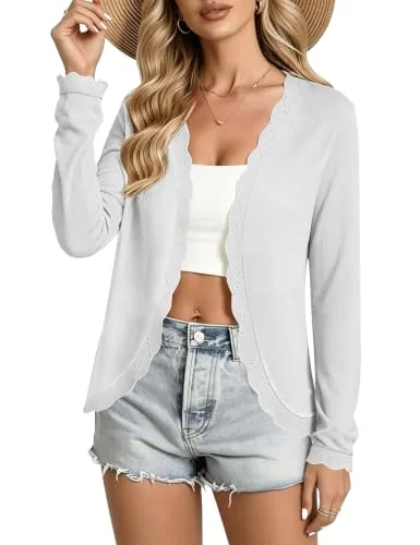 V-Neck Cardigan, White