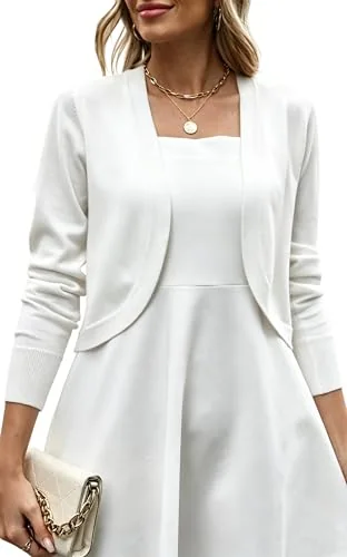 Cropped Cardigan, White