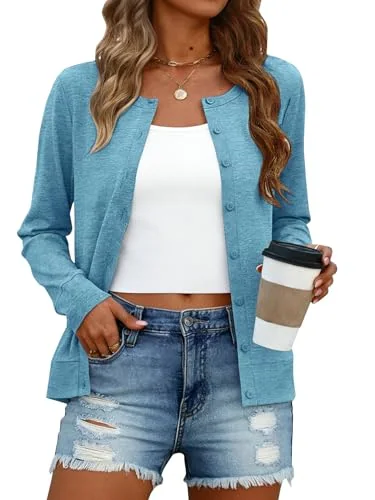 Crew Neck Sweater, Grey Blue