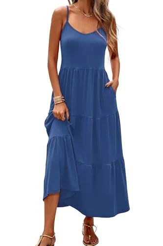 Sleeveless Maxi Dress, Dark Blue