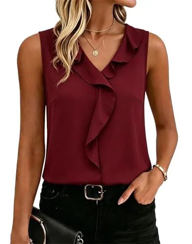 Sleeveless Tank Top III, Wine Red