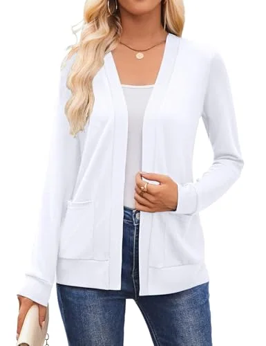 Long-Sleeve Duster Cardigan II, White