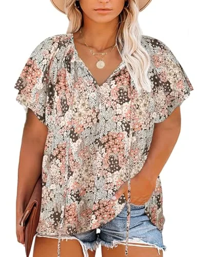 V-Neck Top, Khaki
