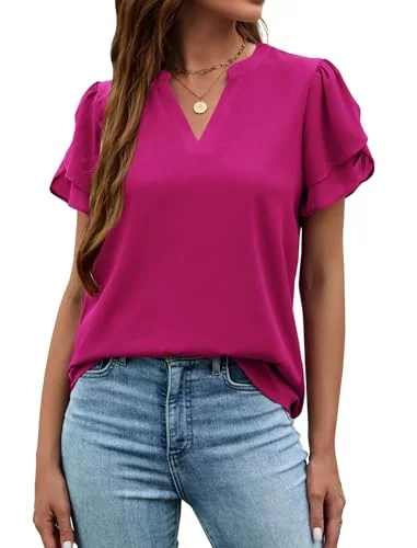 Short-Sleeve Top, Hot Pink