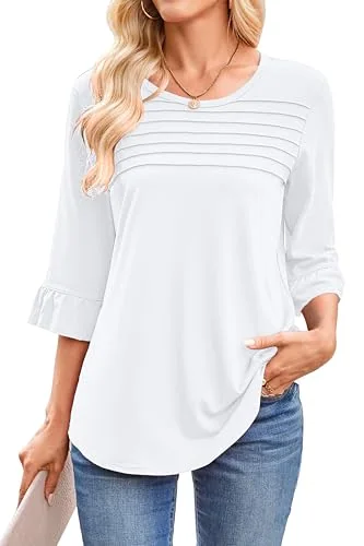 3/4-Sleeve Top III, White