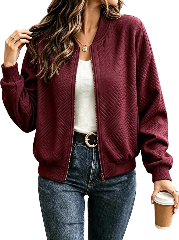 Bomber Jacket, Wine Red