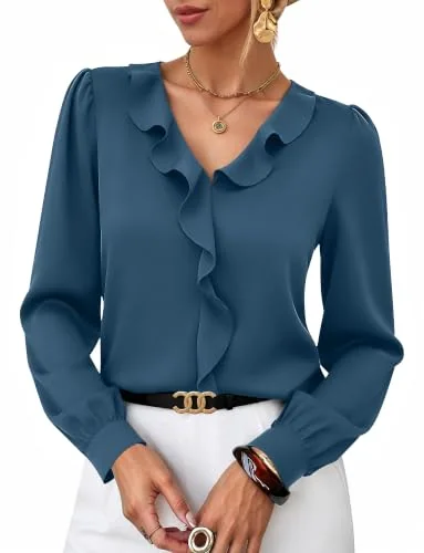 Long-Sleeve Top IV, Grey Blue