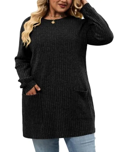 Long-Sleeve Crew Neck Top IV, Black