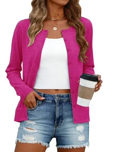 Long-Sleeve Crew Neck Sweater II, Hot Pink