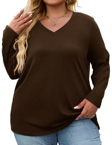 V-Neck Top IV, Brown