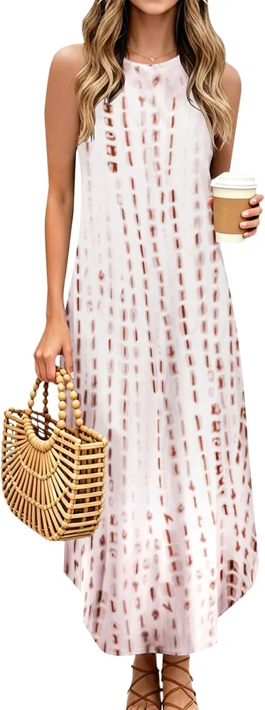 Sleeveless Halter Maxi Dress, Coffee