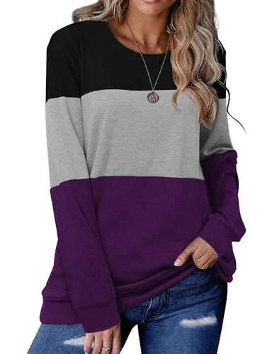 Long-Sleeve Tunic Top, Purple
