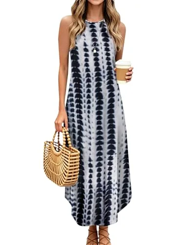 Sleeveless Halter Maxi Dress, Black