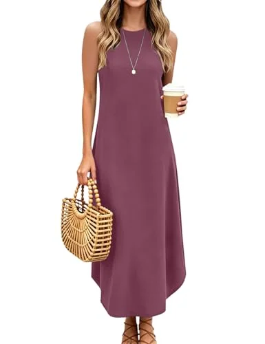 Sleeveless Halter Sundress, Mauve