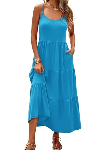 Sleeveless Maxi Dress II, Peacock Blue
