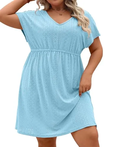 Cover-Up Dress V, Light Blue