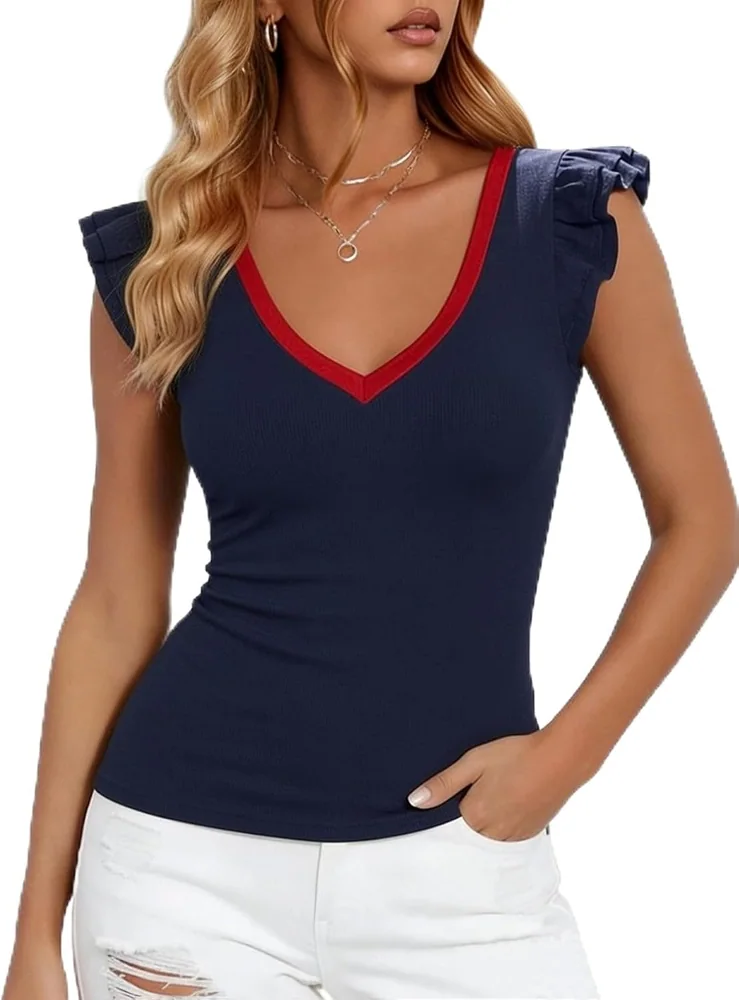 Sleeveless Tank Top II, Navy Blue