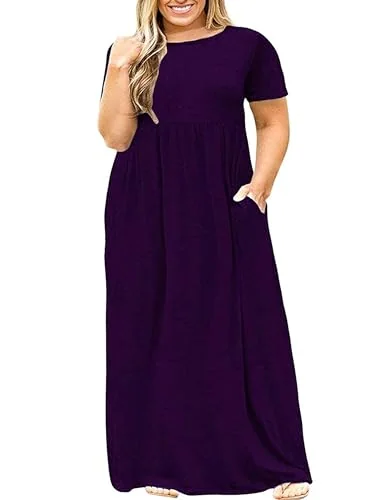 Round Neck Maxi Dress II, Purple
