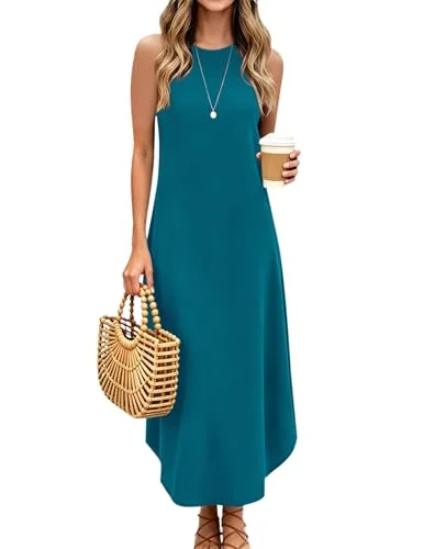 Sleeveless Halter Maxi Dress, Acid Blue