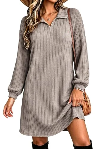 Long-Sleeve Sweater, Khaki