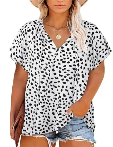 V-Neck Top, Black White