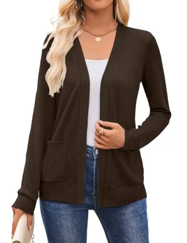 Long-Sleeve Cardigan II, Coffee