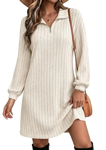 Long-Sleeve Dress, Apricot