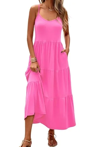 Sleeveless Maxi Dress, Pink