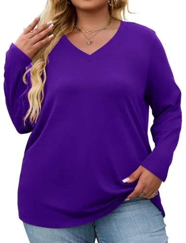 Long-Sleeve Tunic Top IV, Purple