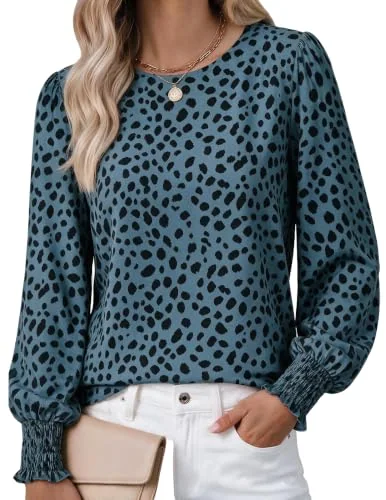 Long-Sleeve Crew Neck Top III, Blue