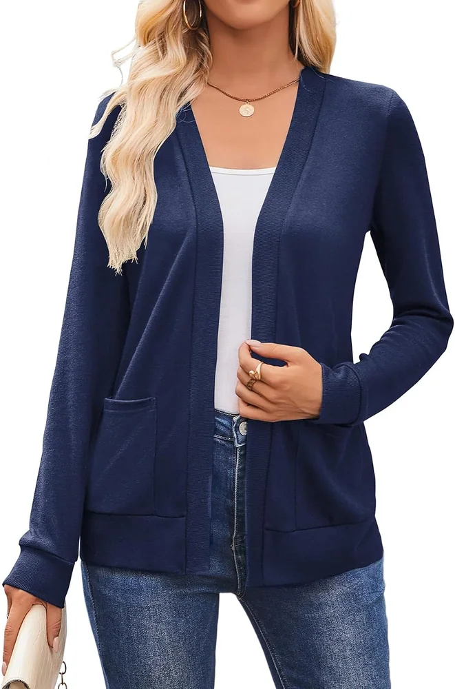 Long-Sleeve Cardigan II, Navy Blue