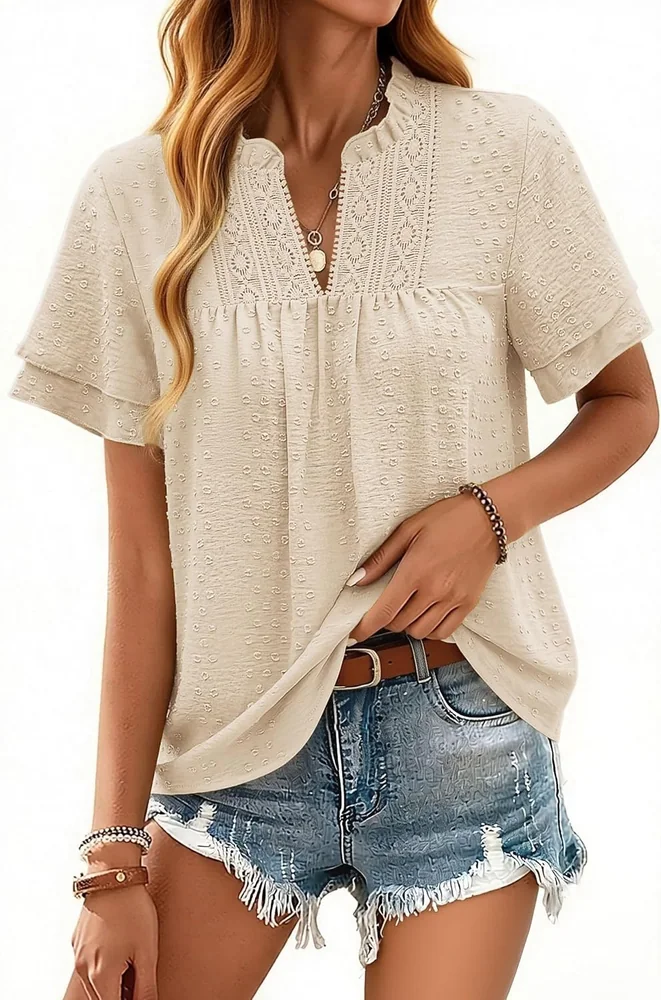V-Neck Top II, Apricot