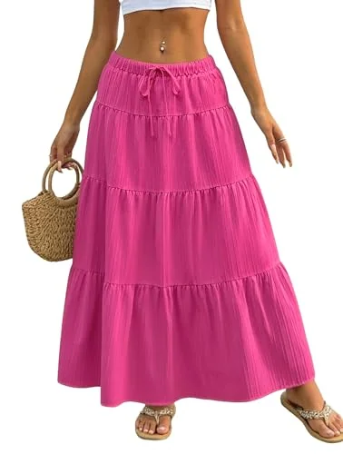Maxi Skirt, Hot Pink